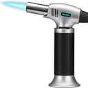Butane Torch Lighter, Refillable Kithcne Torch with Safety Lock, Continuous Flame Mode, Adjustable Flame for Kitchen, Soldering and Bakingl(Butane Gas Not Included)