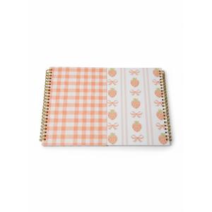 2 Pcs Pink Strawberry Bow Spiral Notebook, Cute Preppy Spiral Journal Notebook for Women Friend Girls, 160 Pages Trendy Hardcover Journaling Notebooks for Home Office Writing Aesthetic Notebooks