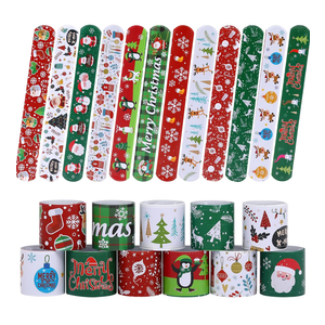 48PCS Christmas Slap Bracelets, Xmas Slap for Christmas Party Favor Decoration