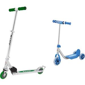Razor A2 Kick Scooter for Kids  Wheelie Bar, Foldable, Lightweight, Front Vibration Reducing System, Adjustable Height Handlebars