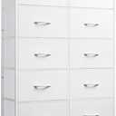 WLIVE Tall Dressers for Bedroom with 10 Fabric Drawers, Chest of Drawers, Dresser for Closet, Hallway, Living Room, Entryway, White, A-medium Size