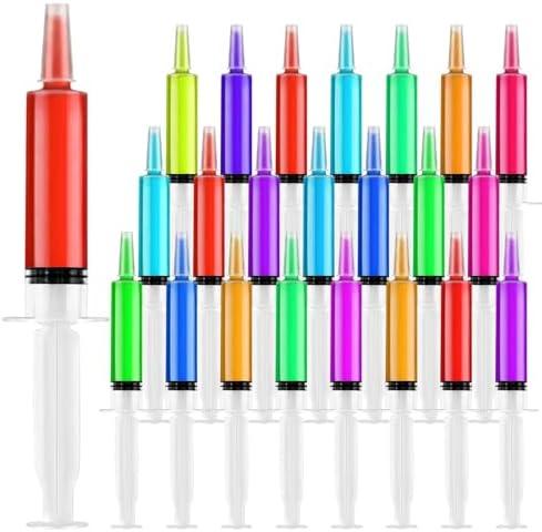 Kid2Kit 100 Pack Syringes for Jello Shots, 20mL Party Jello Shot Syringes with Cap BPA Free, Washable,Durable, Party Nurses, Halloween, Thanksgiving day, Christmas