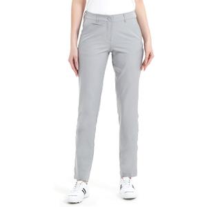 Lesmart Womens Pants Golf Stretch Lightweight Breathable Quick Dry Work Ladies Golf Pants with Pockets (12, Grey)