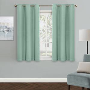 MYSKY HOME Light Green Curtains for Boys Room Blackout Curtain for Bedroom Kitchen Windows, Grommet Top Room Darkening Curtains, Thermal Insulated Curtain, 1 Curtain Panel, 42 x 45 Inch, Aqua