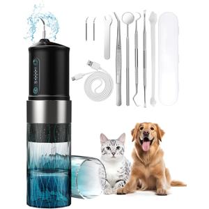 YABIFE Non-Vibrating Ultrasonic Tooth Cleaner for Dogs with Water Cooling System. Dog Plaque and Starter Remover, with Dental Care Kit and Teeth Brush, 3 Cleaning Modes with Lighting