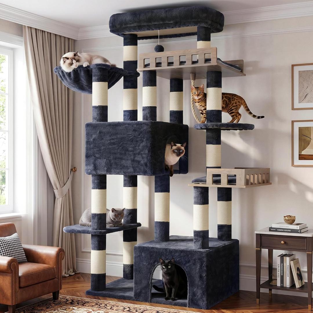 Maine Coon Cat Tree, Heavy Duty Cat Tower for 20 lbs+, GCT033G