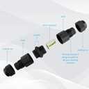 2 x IP68 Waterproof Electrical Connectors, Outdoor Junction Box Waterproof, M16 2 Way 3 Pin for Max  7.3mm Cable Diameter, 2 Pack