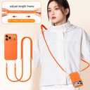 Thickened Crossbody Strap (Without Case) Compatible with iPhone 17/Air/Pro/Max Phone Cases and Other Device with Dual Lanyard Holes, Adjustable Hands-free Shoulder Neck Camera Phone Strap (Orange)