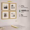 EZVALO Picture Light for Wall, 4800mAh Rechargeable Wireless Remote, 16in Dimmable Magnetic LED Art Display Light with 3 Color Temperatures, for Gallery, Living Room, Bedroom, Hallway (Gold)