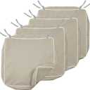 Porch Shield Outdoor Cushion Slipcovers Set 4 Waterproof Fade Resistant Patio Chair Seat Cushion Covers 24 x 24 x 4 inch, Beige