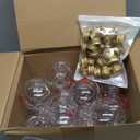 Baderke 30 Pcs 6 oz Plastic Potion Bottles for Drinks Christmas Ornament Drink Balls with Straw and Tags Plastic Refillable Cocktail Decorate Ball(Gold, Merry Christmas)