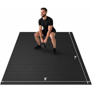 Stepwaver Extra Large Exercise Mat for Home Workout, 7'x5'x 1/ 3"(8mm)