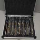 COMOWARE Reduced Shank Drill Bit Set, 8 Sizes from 9/16" to 1", HSS M2, Black & Gold Drill Bit with 3-Flat 1/2" Shank, 135 Split Point, Drills Bits for Metal/Plastic/Wood, with Storage case