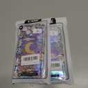 2 x Compatible with iPhone 13 Pro Case for Women, Cute Curly Wave Frame Shape, Colorful Retro Oil Painting Flower Laser Beam Glossy Pattern, Compatible with iPhone 13 Pro, Moon