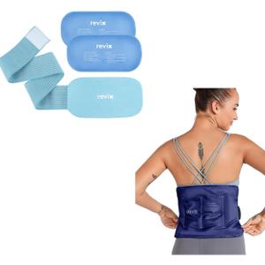 REVIX Reusable Ice Pack for Lower Back and 2 Pack Flexible Ice Wraps for Joints and Muscle