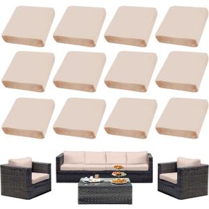 Outdoor Cushion Covers Set,12PCS Patio Furniture Couch Seat Slipcovers, Replacement for Sofa Sectional Chair(CoverOnly)