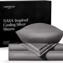 Miracle Made Extra Luxe Soft Cooling Bed Sheet Set, 4-Piece Silver-Infused Cotton Fabric  Lightweight, Hypoallergenic Bedding for Hot Sleepers, Full Size, Stone