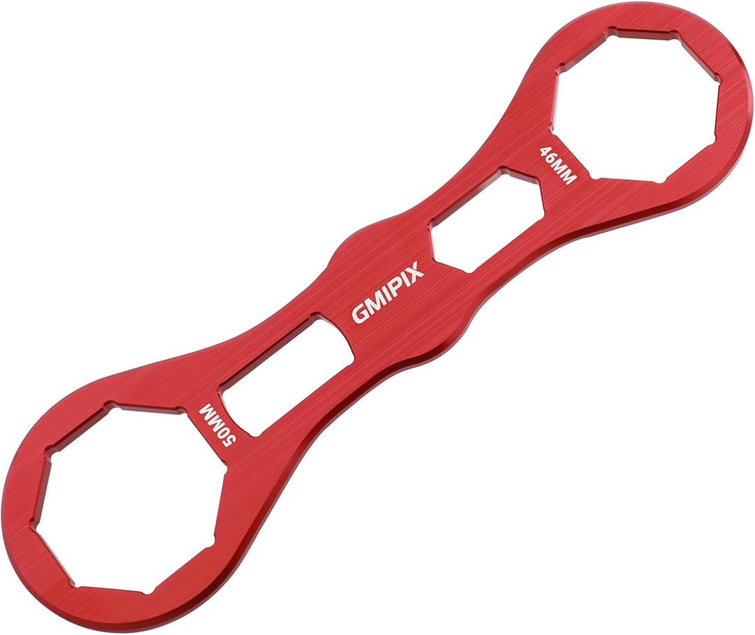 46mm 50mm Fork Cap Wrench for Octagonal Motorcycle Fork Tube Cap Bolts Install and Removal Tool (Red)