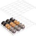 SUMERFLOS 2-Sets Coffee Pod Holder Storage Tray Compatible with Vertuoline Capsule, Drawer Insert Organizer Holds 60 Pods Drawer of Kitchen, Home, Office - Clear