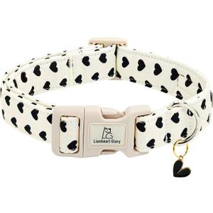 Lionheart glory Valentine's Dog Collar-Hearts Print Dog Collar for Small Cute Dog Collars Spring Female Male Pet Gift Adjustable Heavy-Duty Puppy Collar Holiday (Small (Pack of 1)