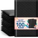 GSSUSA Black Bubble Mailers 5x10" Small Padded Envelopes 100 Pack Usable Size 5X9" Bubble Shipping Envelopes,Strong Adhesion Padded Mailer,Self-Seal Bubble Envelopes for Small Business.