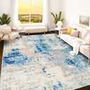Istana 8x10 Area Rug - Blue/Ivory 8x10 Rugs for Living Room - Foldable Rugs for Bedroom - Stain Resistant Washable Rug - Eco-Friendly Area Rugs - Easy to Clean Living Room Rug