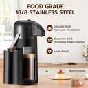Coffee Carafe for Keeping Hot - Gezoss 102OZ / 3L Airpot Coffee Dispenser with Pump - Large Coffee Carafe for Hot Drinks Tea Liquid - Insulated Stainless Steel Hot Water Beverage for Parties,Black