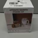 BOSREROY Rechargeable Self Stirring Mug Coffee, 380 Ml / 12.8 Fl Oz Stainless Steel, Mugs Large Coffee, Self Stirring Mug Travel, USB White Charging with Accent Gray