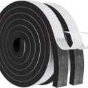 MAGZO Weather Stripping Door Seal,1 Inch Wide X 3/8 Inch Thick Adhesive Foam Tape Soundproof Weatherstripping for Windows, 2 Rolls Total 13FT Black