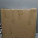 24"x24" Square Extra Large Leather Ottoman Tray with Gold Handles, Black