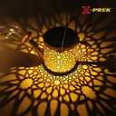 X-PREK Solar Garden Lights Outdoor Lanterns Decoration, Metal Solar Watering Can Lights Outdoor Waterproof, Small Patio Light Yard Lawn Pathway Decor Lamps, Gardening Gifts for Women Mom Grandma
