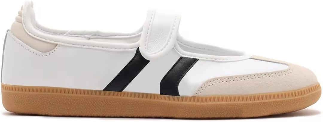 Tigeridea White Sneakers for Women Business Casual Tennis Shoes Cute Flat Mary Jane Shoes Women's Fashion Retro Sneakers Size 6
