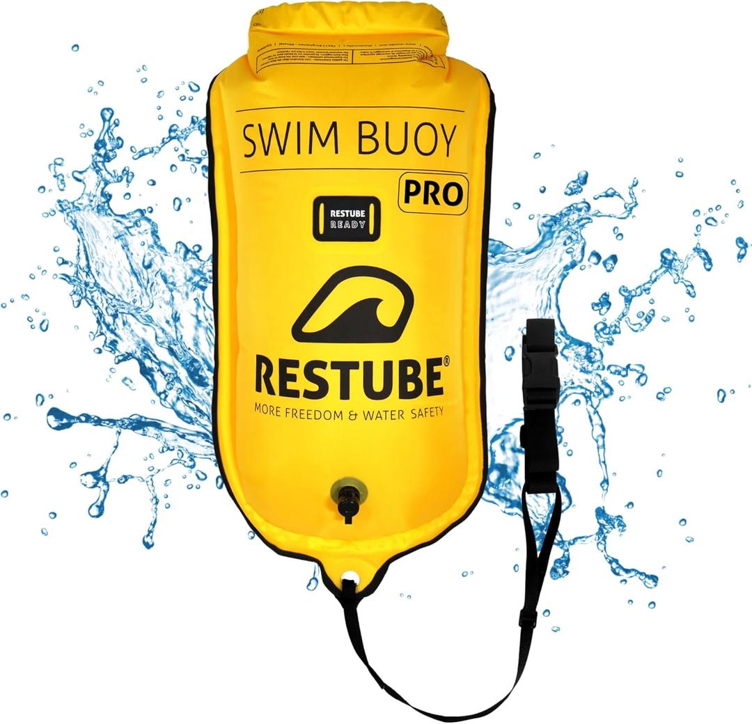 Restube Swim Buoy - Visibility, Added Buoyancy While Swimming, Dry Bag for Water Sports Enthusiasts
