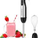 Bonsenkitchen Immersion Handheld Blender with Whisk, 20-Speed & Turbo Mode Hand Blender Stick 500W, 304 Stainless Steel Hand Blender for Soup, Smoothie, Puree, Baby Food (2-in-1)