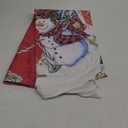 Horaldaily Christmas Tablecloth 70x70 Inch Round, Winter Snowman House Christmas Trees Red Washable Table Cover for Party Picnic Dinner Decor