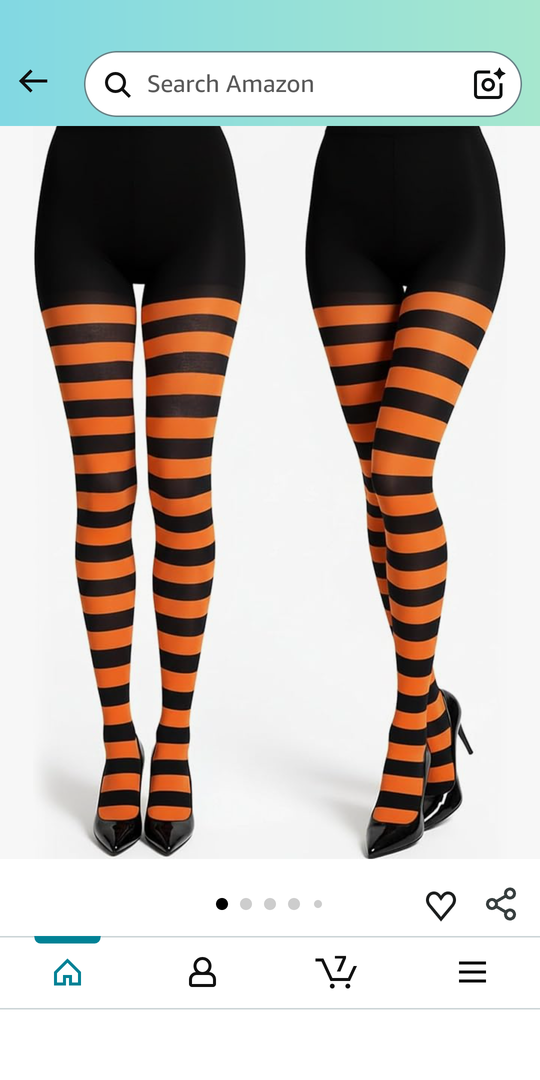 3 Pairs Women's Halloween Striped Tights Leggings Length Stocking for Halloween Costume Party Dress up Accessories