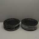 Zhehao 50 Pcs Antique Charger Plates Bulk 13 Inch Embossed Rim Plastic Decorative Round for Dinner Wedding Party Event Table Setting Decoration(Black)