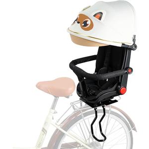Rear Child Bike Seat, with Rain Shelter Backrest Rear Bike Seat, Foldable Rear Mounted Child Bike Seat, 2025 New Comfortable Child Rear Seat, Suitable for Most Bicycle Rear Frames