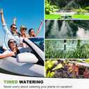 4 Outlet Sprinkler Timer, Programmable Garden Hose Timer with Rain Delay, Manual& Automatic Watering System, Waterproof Gardening Supplies Irrigation Controller for 4 Separate Water Zones