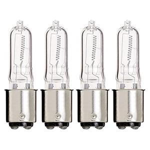 KOR Q100CL/DC - 120-Volt - Halogen JD Type T4 - BA15D - DC Bayonet Base - 100-Watt - Clear Light Bulbs (4 Pack)