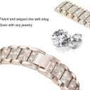 Bling Bands Compatible with Fitbit Charge 6/Charge 5, Dressy Metal Bracelet Luxurious Rhinestone Replacement Wristband for Women, Silver Black Gold
