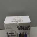 16 OZ Thick Amber Glass Soap Dispenser with Pump 2 Pack, Hand and Dish Soap Dispenser Set for Bathroom with 6 Waterproof Labels