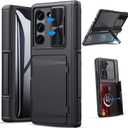 GBEE for Samsung Galaxy Z Fold 5 Case with Kickstand & Screen Protector & Card Holder & Sliding Camera Cover & Hinge Protection, Durable Rugged Stand Wallet Phone Case for Galaxy Z Fold 5 2023, Black