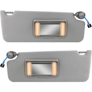 1 Pair Left Driver & Right Passenger Side Sun Visor with Mirror and Light Compatible with Honda Pilot 2017-2021 Honda Ridgeline 2018-2020 Replacement for 83230-TG7-A12ZB 83280-TG7-A12ZB (Gray)