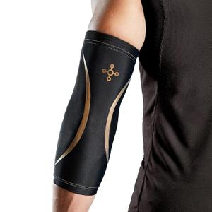 Tommie Copper Elbow Compression Sleeve (S/M, Black), 4D Stretch & Non-Slip Fit for Targeted Support, Patented Copper Znergy Fabric, Anti-Odor Benefits, Breathable Design