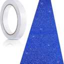 Tatuo Carpet Runner 2.46 x 30 ft Runway Rug 55 GSM Thickness with Carpet Tape for Prom Graduation Wedding Outdoor Indoor Hallway Movie Party Decoration Rug(2.46 x 30 Feet, Glitter Dark Blue)