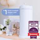 Ubbi Stainless Steel Diaper Pail, Odor Locking, No Special Bag Required, Award-Winning, Registry Must-Have, Matte Ivory