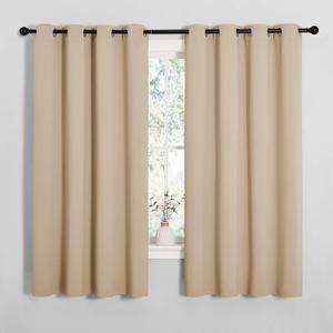 NICETOWN Blackout Curtain Panels for Bedroom, 2 Panels, W52 x L60-inch, Biscotti Beige, Thermal Insulated Grommet Top Blackout Draperies and Drapes for Basement