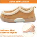 Zizor Women's Winter Bootie Slippers House Shoes - Cozy Warm Suede with Fur Lining, Memory-Foam Insole, Cute Design for Indoor & Outdoor (9, Tan)