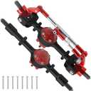 Metal Front & Rear Portal Axle Set Upgrades Parts Compatible with WPL C14 C24 C34 C44 B14 B24 1/16 RC Car (Black)